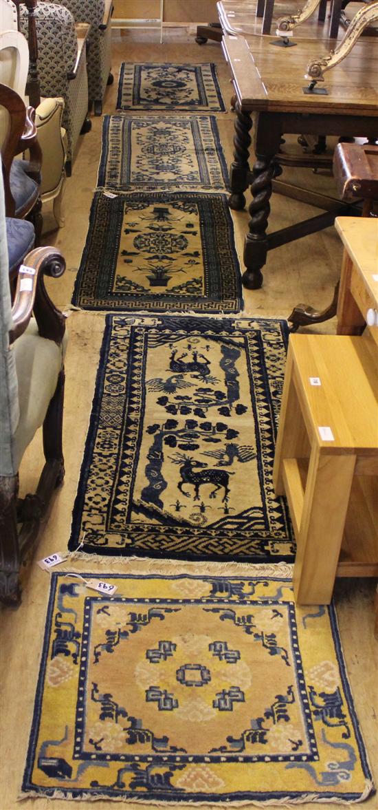 5 Chinese semi-antique rugs